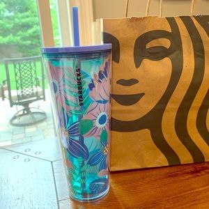 STARBUCKS Floral Tumbler 24oz